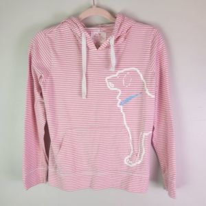 The Black Dog Pink Striped Hoodie Pullover Size Small